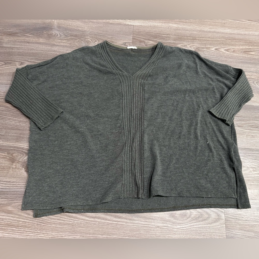Dark Forest Green Oversized Ribbed Sweater